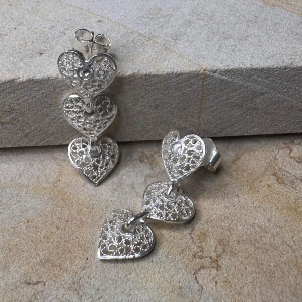 Aretes Corazón Colgante - Image 2