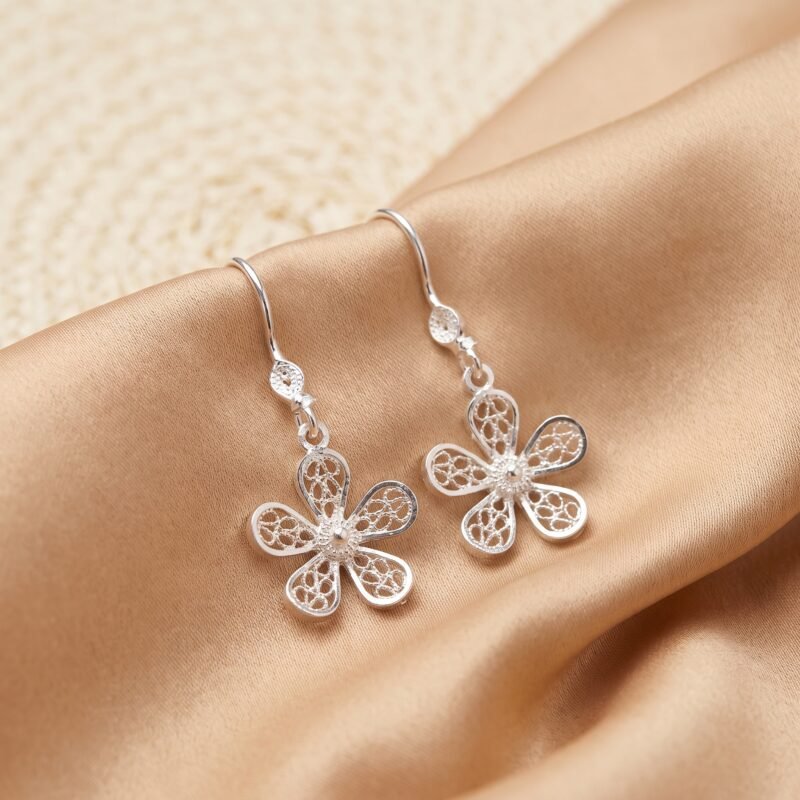 Aretes Largos Flor De Loto
