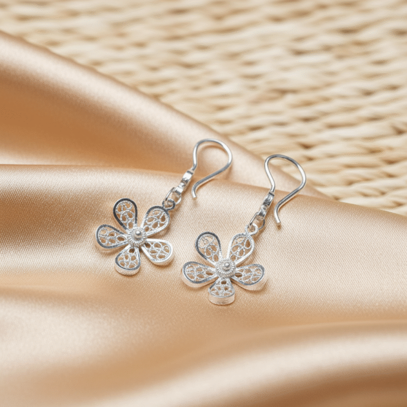 Aretes Largos Flor De Loto